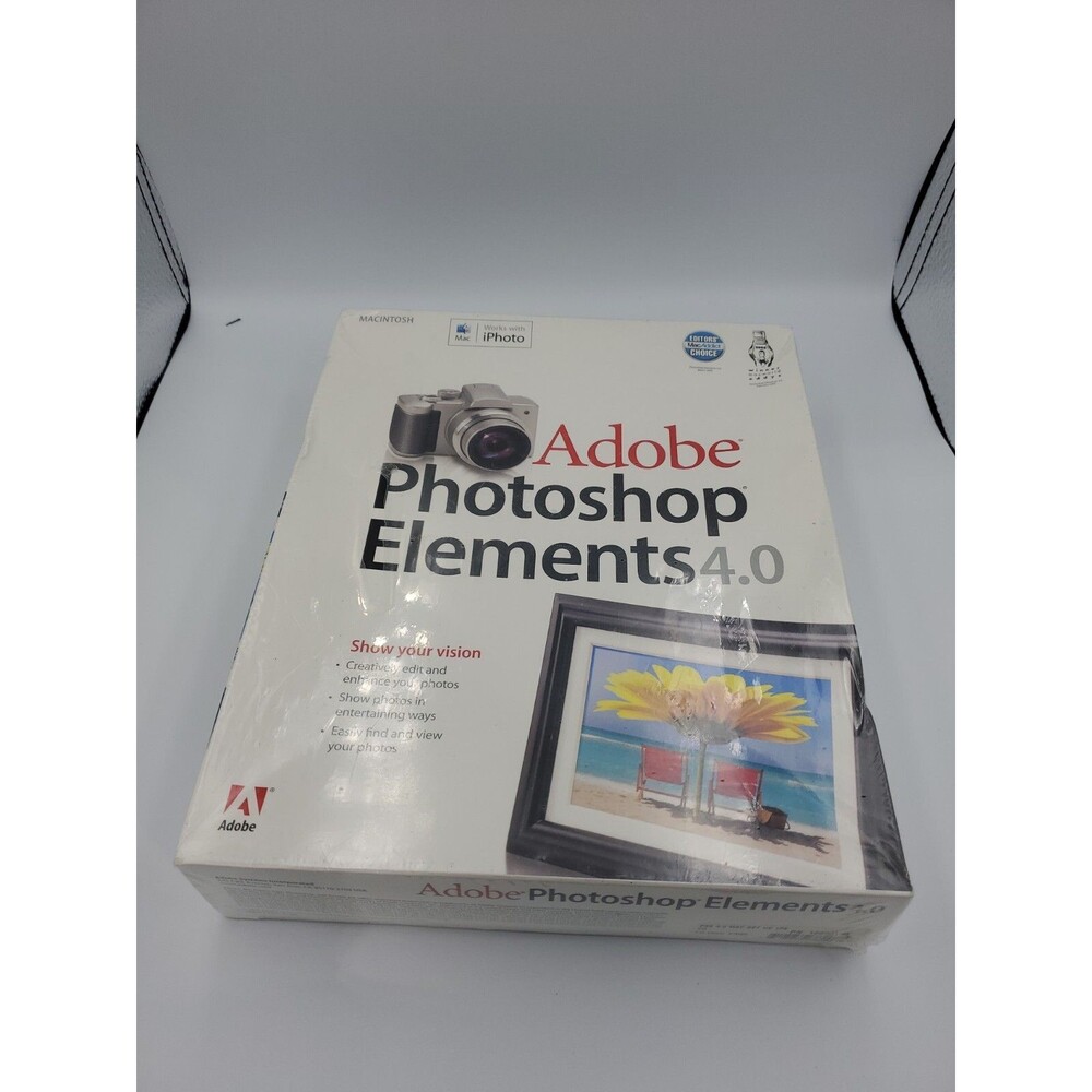 2006 Adobe PHOTOSHOP Elements 4.0 for Macintosh MAC Software New Sealed